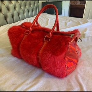Red Fur Travel Bag